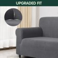 thumbnail image 2 of CHUN YI 1-Piece Checks Stretch Sofa Cover Slipcover Couch Cover, XL-Sofa, Light Gray, 2 of 6