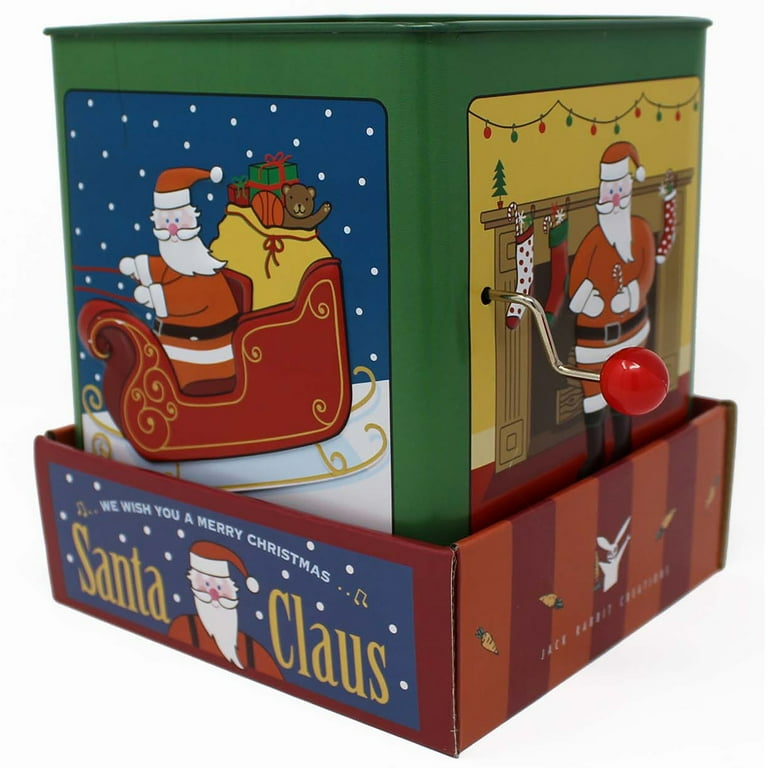 Jack Rabbit Creations Santa Claus Jack in The Box Toy, Plush Santa