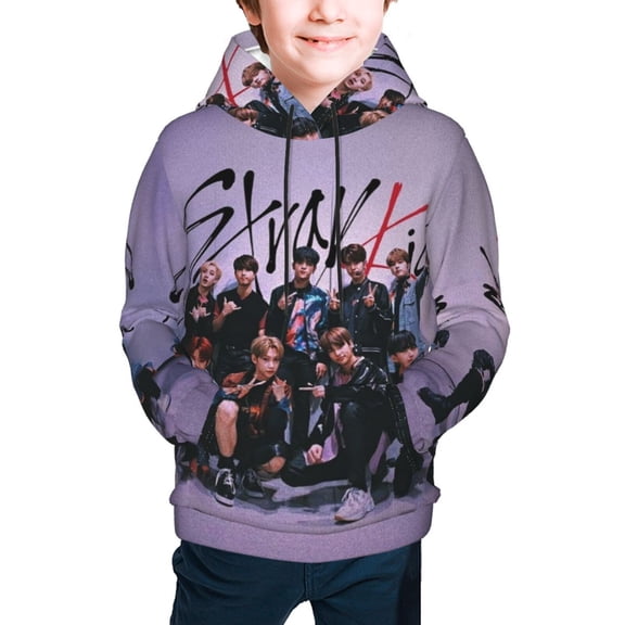 Str-ay Ki-ds Kids Hoodie 3D Print Pullover Hooded Long Sleeve Sweatshirts Tops Blouse with Pocket for Boys Girls