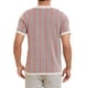 thumbnail image 3 of Polo de punto a rayas INSPIRE CHIC para hombres, camisetas de polo de manga corta con botones, jacquard, talla S, color caqui, 3 of 6