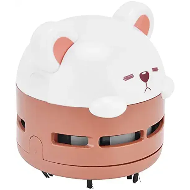 Mini aspiradora de escritorio, recargable por USB, mini aspiradora de mano, tres niveles, interruptor de luz, plumero para teclado, cepillo de cerdas duras, para borrador, escritorios, bolso JFHHH pequeña