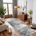 thumbnail image 4 of Washable 2x10 Kitchen Area Rug: Entryway Abstract Rug Runner Soft Bedroom Besides Floor Mat Non-slip Indoor Farmhouse Carpet For Bathroom Living Room Stain Resistant Family(2x10 Black/grey), 4 of 8