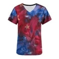 thumbnail image 5 of Edvintorg 4Th Of July Scrubs Uniforms for Women Tops Fashion Short Sleeve V-Neck Tops Working Uniform Independence Day Printing with Pocket Blouse Tops, 5 of 5
