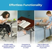 Invacare Adjustable & Tilting Table Bed - Height Adjustable Bedside Table w/ Wheels & L-Shaped Base