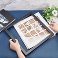 thumbnail image 6 of Square Wood Photo Frame Stand Black Picture Frame Display for Hold 16 Photos Multi Photo Frame Display with Clear Window, 6 of 9