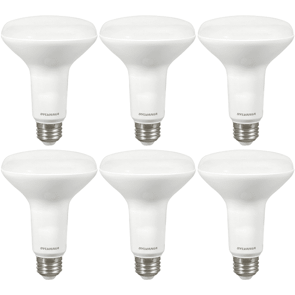 Sylvania 10 Year 65W BR30 LED Light Bulb, Soft White, 6 Pack