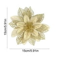 thumbnail image 3 of Christmas Simulation Flower Ornament, 5.9 in Plastic Artificial Poinsettia Decoration, Reusable Holiday Faux Flower for Tree, Wedding, Party & Home Décor, 3 of 5