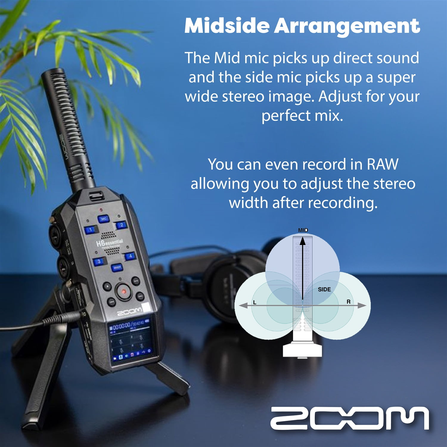 Zoom H6 Essential Handy Recorder Bundle with Zoom Stereo Shotgun Mic Capsule, Podcast Mic, Headphones, XLR Cable, Tabletop Stands, Windscreen, Cables, 2X 64GB micro SD Memory Card