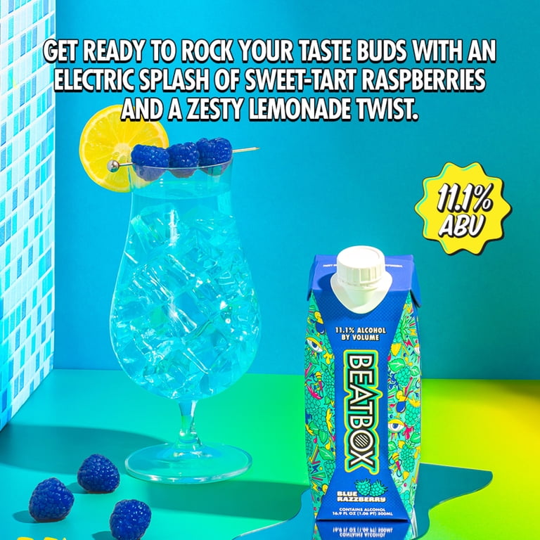 BeatBox Blue Razzberry Wine Cocktail, 11.1% ABV, 500 mL Tetra Pak