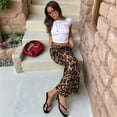 thumbnail image 4 of Women'S Leopard Maxi Skirt Mesh See Through Low Waist Y2K Bodycon Skirts Leopard XL, 4 of 9