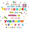 thumbnail image 1 of Inspirational Quotes Wall Decal Colorful, SPRT Rainbow Star Pen Handprint Inspiration Wall Sticker, 1 of 5