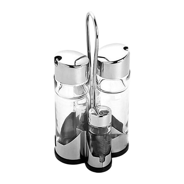 Juego de aceite y vinagre Jares de especias de vidrio Pepper Transparente Azúcar Multifunción Condimento de condimentos Bottillas de de