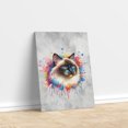 thumbnail image 3 of Watercolor Drip Siamese Pop Art Colorful Portrait Artwork Vertical Matte Canvas Poster Cat Lover Kitten Owner Gifts Wall Art Home Decor - 01009, 3 of 5