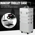 thumbnail image 2 of Zimtown Aluminum 4 in 1 Rolling Makeup Trolley Train Case Box Organizer,  Lockable  Salon Cosmetic Storage w/Wheels, 2 of 8