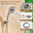 thumbnail image 4 of CASAINC Wall Mounted Round Shower Heads 3-Function Luxury Thermostatic Dual Shower Faucet 1.8 with Body Spray, 4 of 11