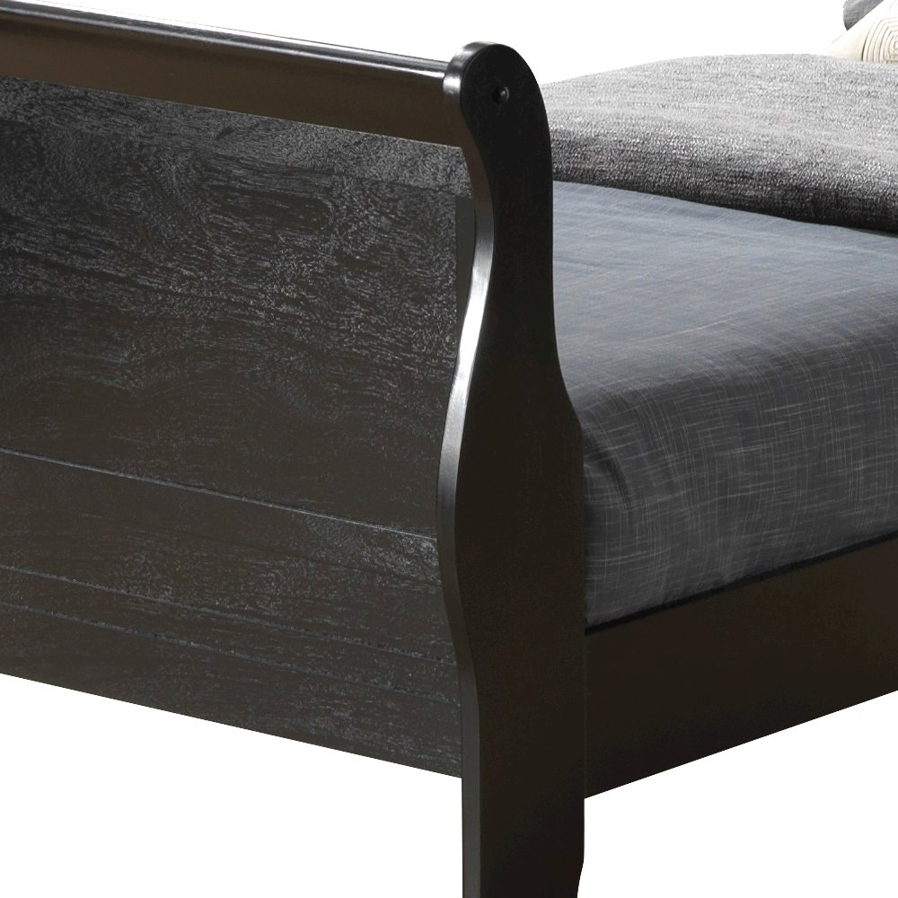 Glory Furniture Louis Phillipe Twin Bed in Black Color