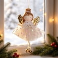 thumbnail image 3 of 3-Style Christmas Angel Hanging Ornament,Lace Sequin Skirt Metal Bell Cloth Figurine,Multicolor Holiday Decor,1-Count, 3 of 8