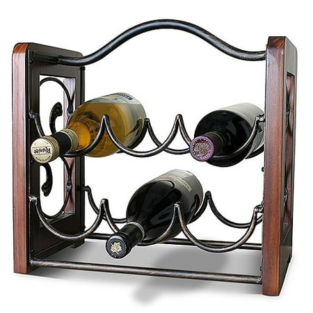 Wood & Iron 6-Bottle Wine Rack