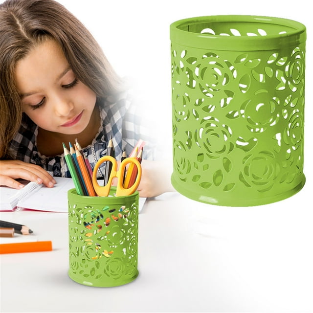 WHEANG Porte-Stylo en Maille Rond et Carré Organisateur de Bureau en Métal pour /école