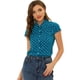 thumbnail image 1 of INSPIRE CHIC Camiseta De Manga Corta Vintage Con Lunares Para Mujer Lago Azul S INSPIRE CHIC Camisa, 1 of 5