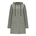 thumbnail image 6 of nerohusy Rain Coats for Women Long Lightweight Waterproof Raincoat Rain Jacket Package Hooded Windbreaker with Pocket for Outdoor Gray,XL, 6 of 8