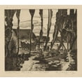 thumbnail image 2 of Alfredo Ximenez 13x12 Black Ornate Wood Framed Double Matted Museum Art Print Titled: Mexican Canal (1935 - 1943), 2 of 5