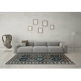 thumbnail image 3 of Ahgly Company Indoor Square Persian Light Blue Traditional Area Rugs, 5' Square, 3 of 4