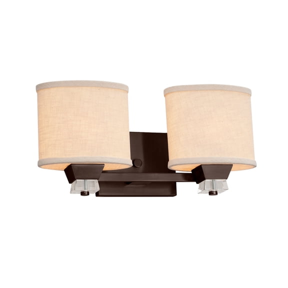 Justice Design Group Fab-8472-30-Crem Textile 2 Light 16" Wide Bathroom Vanity Light -