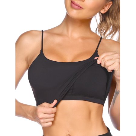 

Women Spaghetti Strap Sport Bras with Padded Wirefree Seamless Tank for Yoga Running Clearance S-XXL