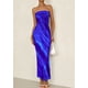 thumbnail image 4 of Vestido largo PRETTYGARDEN para mujer, ajustado sin tirantes, azul XL, 4 of 9