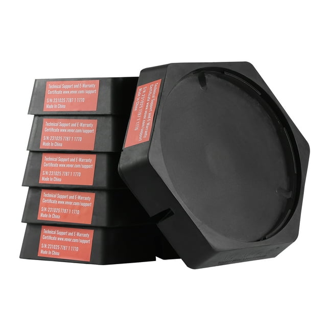 VEVOR RV Leveling Pads, 9 Inch Round Landing Feet, Permanent Attached Jack Stabilizers, Rubber Jack Pads