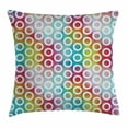 thumbnail image 1 of Geometric Circle Decor Throw Pillow Cushion Cover, Digital Oval Bands on Vibrant Background Bubble Forms on Fractal Image, Decorative Square Accent Pillow Case, 16 X 16 Inches, Multi, by Ambesonne, 1 of 2
