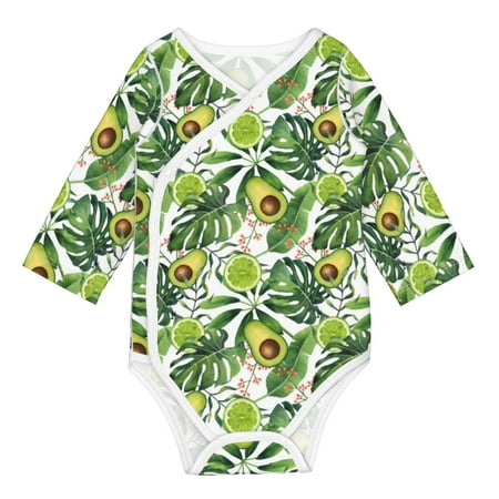 

Coaee Watercolor Green Tropical for Soft Cotton Baby Long-Sleeve Bodysuit Girls Boys Bodysuit Romper