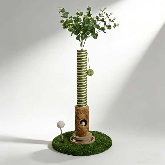 Cat Scratching Post with 39.37 in Sisal Climbing Tree, Green Cat Tower for Indoor Cats