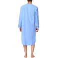 thumbnail image 3 of INSPIRE CHIC Men's Sleepshirts Henley Collar Solid Color Chest Pocket Long Sleeve Cotton Nightshirt 2XL Blue, 3 of 6