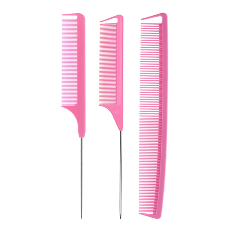 CHAOMA 3Pcs Rat Tail Comb Set Barber Styling Dyeing Parting Braids ...