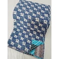thumbnail image 3 of Reversible Patchwork Floral Reversible Kantha Bedding Floral Print Kantha Throw Queen Quilt Cotton Light Weight Winter Summer bedding, 3 of 4