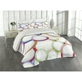 thumbnail image 2 of Ambesonne Colorful Quilted Coverlet 3 Pcs, Circles Rounds Pattern, Queen Size, Multicolor, 2 of 4