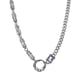 thumbnail image 1 of Collar con colgante de acero con círculo de diamante morado, 1 of 4