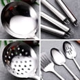 thumbnail image 4 of Deago 5 Pcs Stainless Steel Cooking Utensils Set Heat Resistant Kitchen Gadgets Utensil Set Includes Serving Spoon, Slotted Spatula, Large Spoon, Soup, Skimmer, 4 of 9