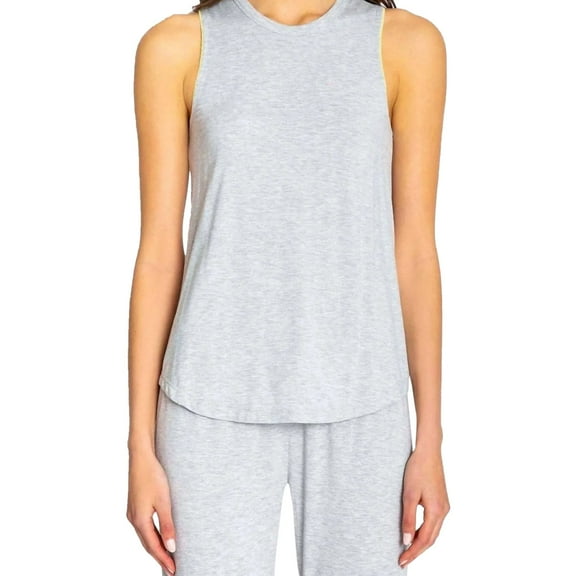 P.J. Salvage Womens Rounded Hem Pajama Sleep Tank Top, Grey, Medium