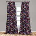 thumbnail image 4 of Ambesonne Aloha Curtains, Simplified Totem Palm Tree, Pair of 28"x95", Indigo Mustard Fern Green, 4 of 4
