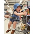 thumbnail image 4 of BemeyourBBs Toddler Baby Girl Denim Outfit Summer Clothes Sleeveless Babydoll Tank Tops Ruffle Jeans Shorts Set Sun Hat 3 Piece Cute Infant Girls Clothes, 4 of 9