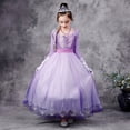 thumbnail image 2 of Disfraz de Frozen de Disney, vestido de princesa Elsa para niñas, malla de lentejuelas moradas, cumpleaños, fiesta de Halloween, Cosplay para niños, Reina de la nieve, ropa 9-10T (etiqueta 150) Gao Jinjia LED, 2 of 2