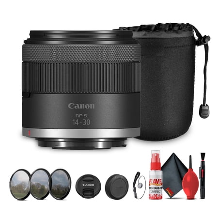 Canon RF-S 14–30mm Power Zoom Lens Ultra-Wide APS-C Zoom Built-In StabilizerSilent Autofocus Vlogging for Video Creators Lens Filter Kit + Cleaning Kit + Lens Pouch + Cap Keeper(International Model)