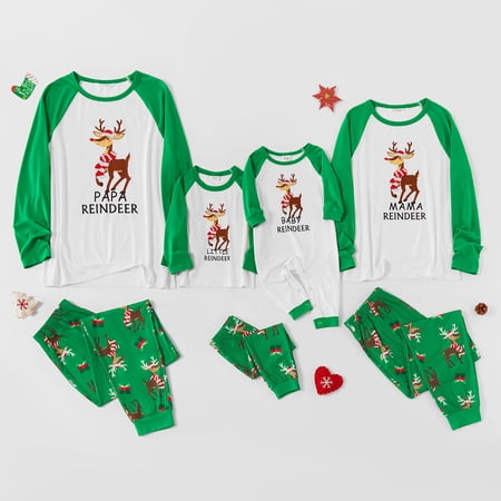 PatPat Family Matching Reindeer Print Christmas Pajamas Sets (Flame ...