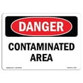 thumbnail image 1 of SignMission OS-DS-A-1218-L-1833 12 x 18 in. OSHA Danger Sign - Contaminated Area, 1 of 1