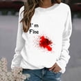 thumbnail image 1 of Qiopertar Mode Femmes T-Shirt à Manches Longues Col Rond Imprimé Chandail en Molleton Blouse Hauts Offres de la Semaine Liquidation à Moins de 5$ jusqu'à 90 % de Réduction, 1 of 5