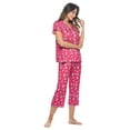 thumbnail image 2 of Casual Nights Women's Super Soft Capri Pajamas Set, Short Sleeve Button Down Shirt with Pants PJ Set with Pockets, 2 of 5