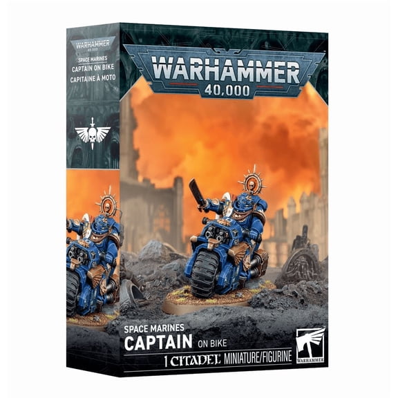 Collectible Warhammer 40,000: Space Marines Captain on Bike